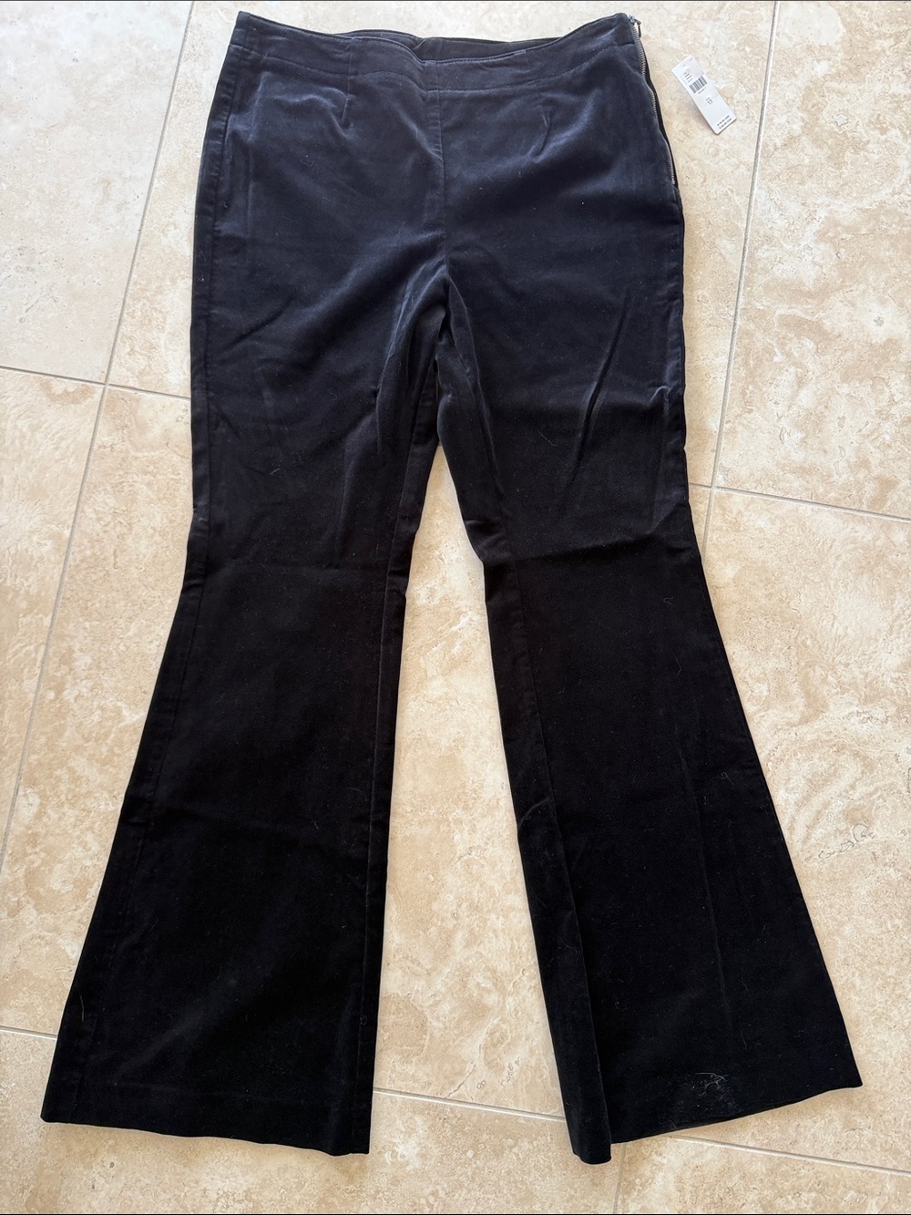 Anthropologie Black Velvet Flared Wide-Leg Jeans - new with tags